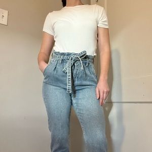 Wild Fable Women's High Rise Tapered Paperbag Jeans